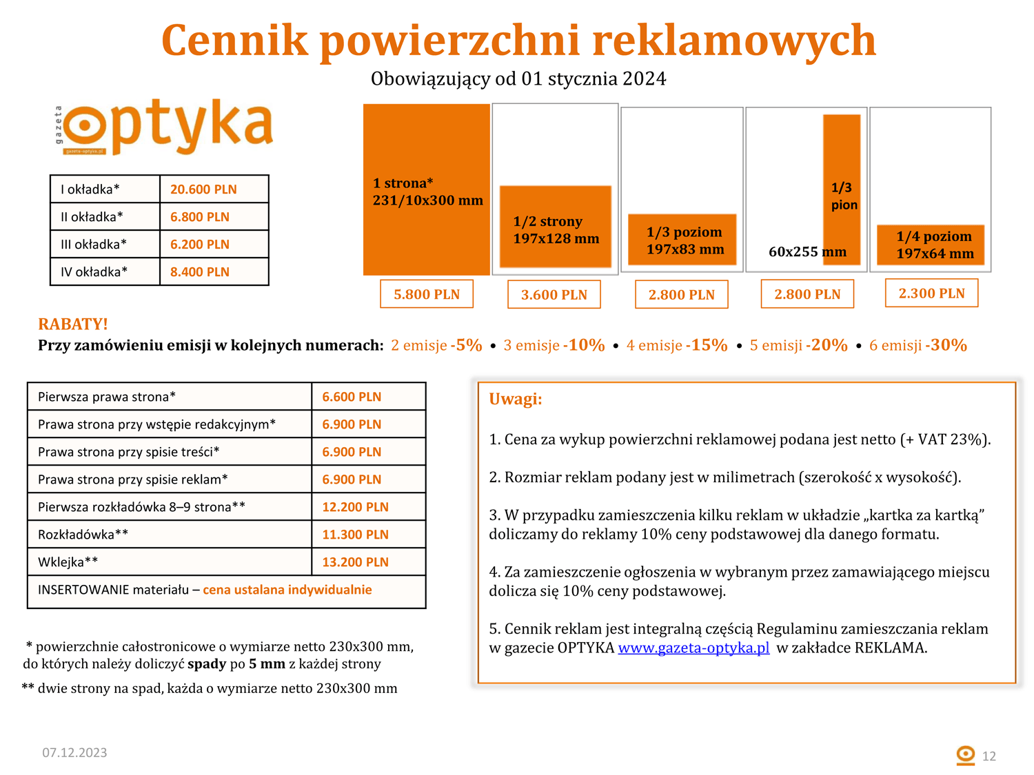 Gazeta OPTYKA MediaKit OK 12